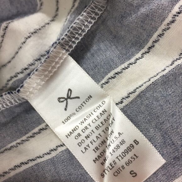 Everly Off The Shoulder Ruffle Striped Top Size Small Blue Gray White Blouse S - Picture 4 of 6